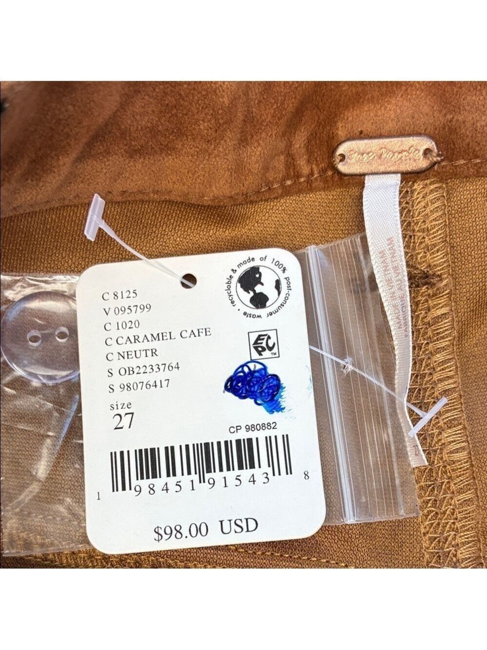 Free People Dylan Vegan Suede Long Shorts Brown Bermuda We The Free 27 NWT - Picture 7 of 11